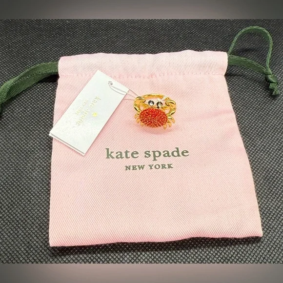🎉HOST PICK🎉♠️🦀♠️KATE SPADE♠️🦀♠️Shore Thing Pave Crab Ring with Dust Bag/NWT - Picture 8 of 8